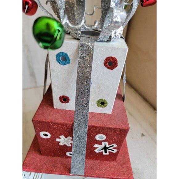 Large metal present candle holder‎ glitter Xmas home decor - Picture 11 of 12